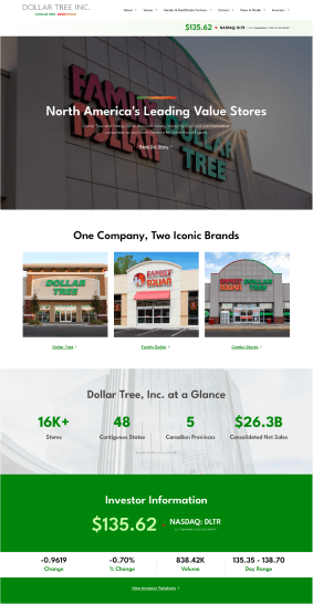 Dollar Tree Inc. Corporate Website Overview
