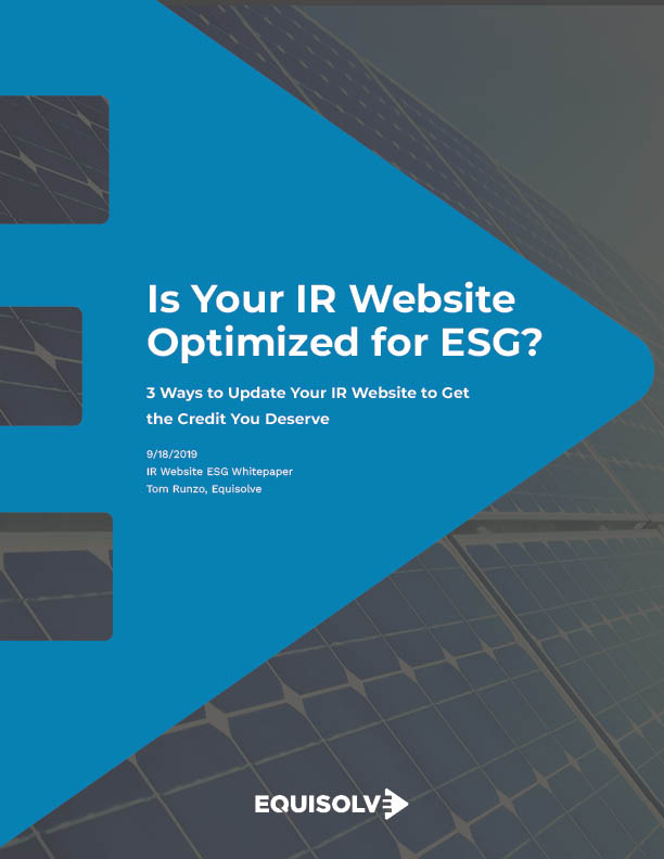 Is your IR website optimized for ESG?